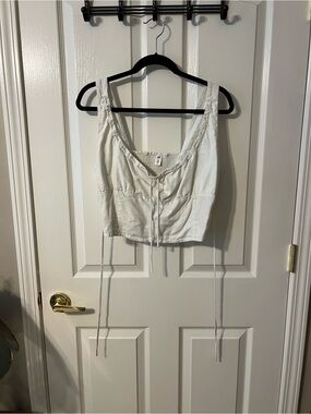 BP by Nordstrom White Cropped Tank Top